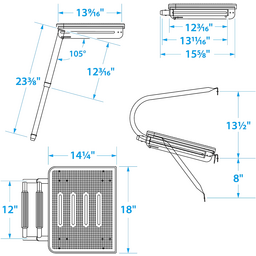 Seachoice Deluxe Universal Swim Platform With Slide Mount Telescoping Ladder thumbnail-8