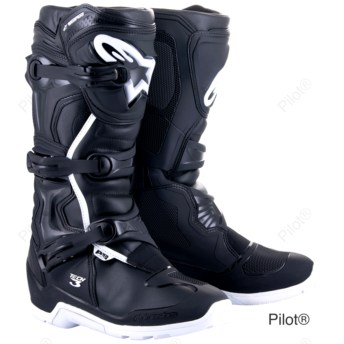 Tech 3 Enduro Waterproof Boots - Black/White - US 14/EU 49.5