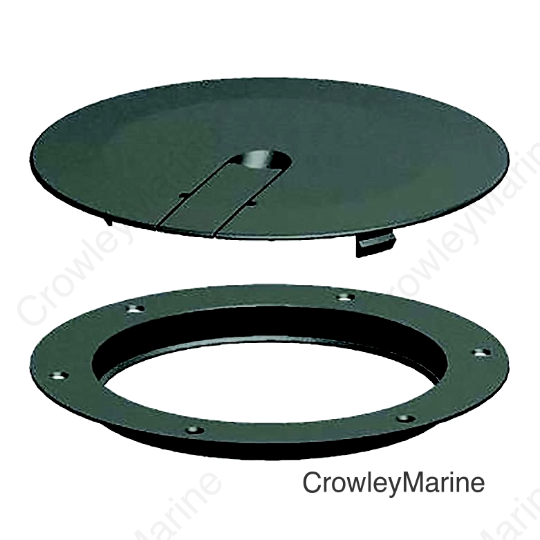 Sea-Dog 3364131  Low Profile Pop-Out Deck Plate, A: 8" , B:7-1/4", C=6-1/4", D: 3/16", Black, #8 FH