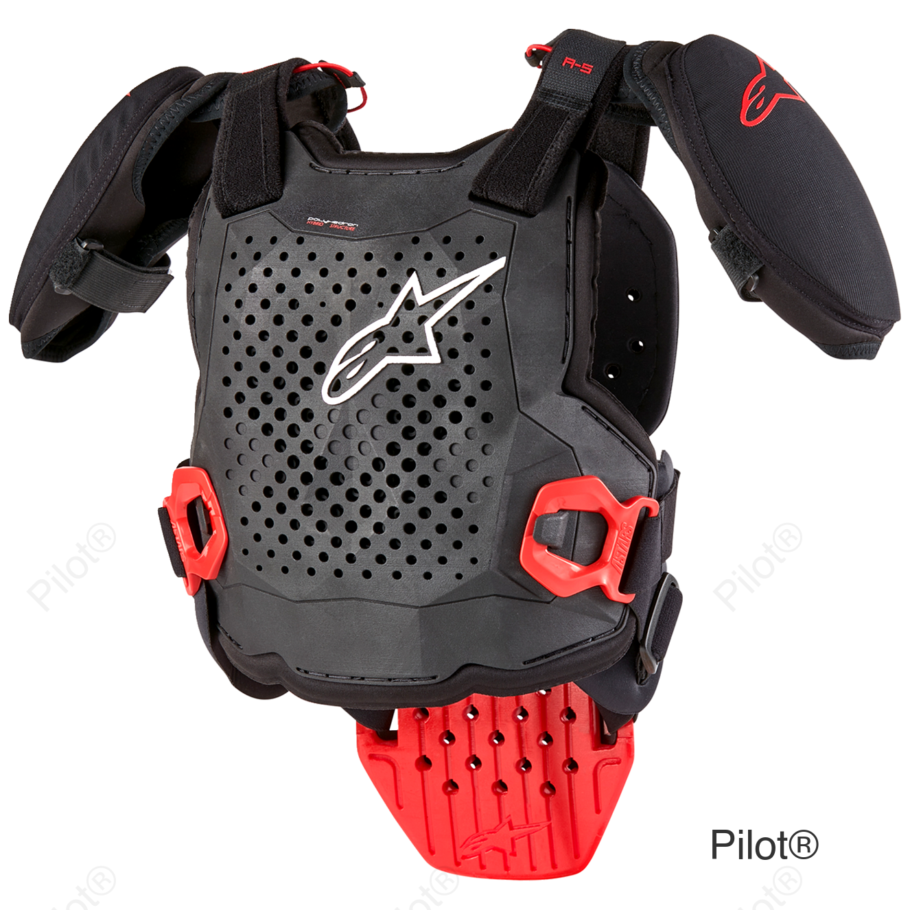 Youth A5 S v2 Chest Guard - Black/White/Red - S/M