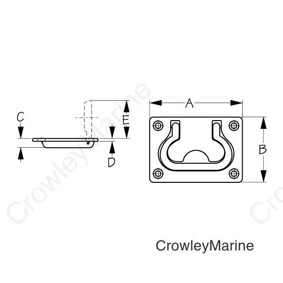 Sea-Dog 2218601 Flush Hatch Pull