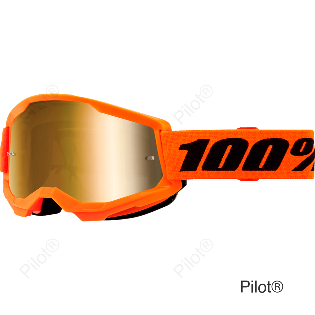 Strata 2 Goggle - Neon Orange - True Gold Mirror