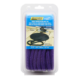 Seachoice Double-Braid Nylon Dock Line w/ Eye Splice, Pre-Shrunk, Heat Stabilized, 3/8 In. X 20 Ft., Purple thumbnail-4