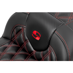 RoadSofa™ Seat - without Backrest - Carbon Fiber - Lattice Stitch - Red Stitch - FLTR/FLHX '23-'24 thumbnail-2