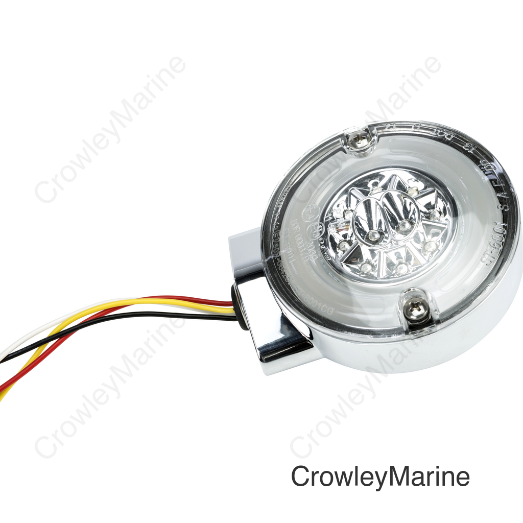 TURN/STOP COMBO LED AMBER/RED CHROME W/CLEAR LENS