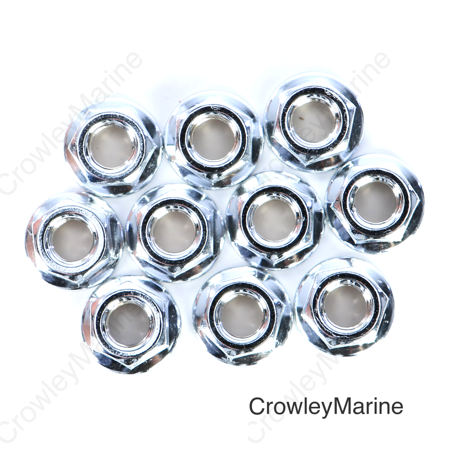 FLANGE NUT CHROME 10/PK