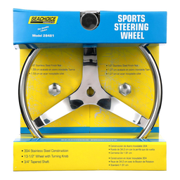Seachoice 3 Spoke Sports Steering Wheel w/ Turning Knob, Fits 3/4-In. Tapered Shaft, 13.5-In. Diameter thumbnail-4