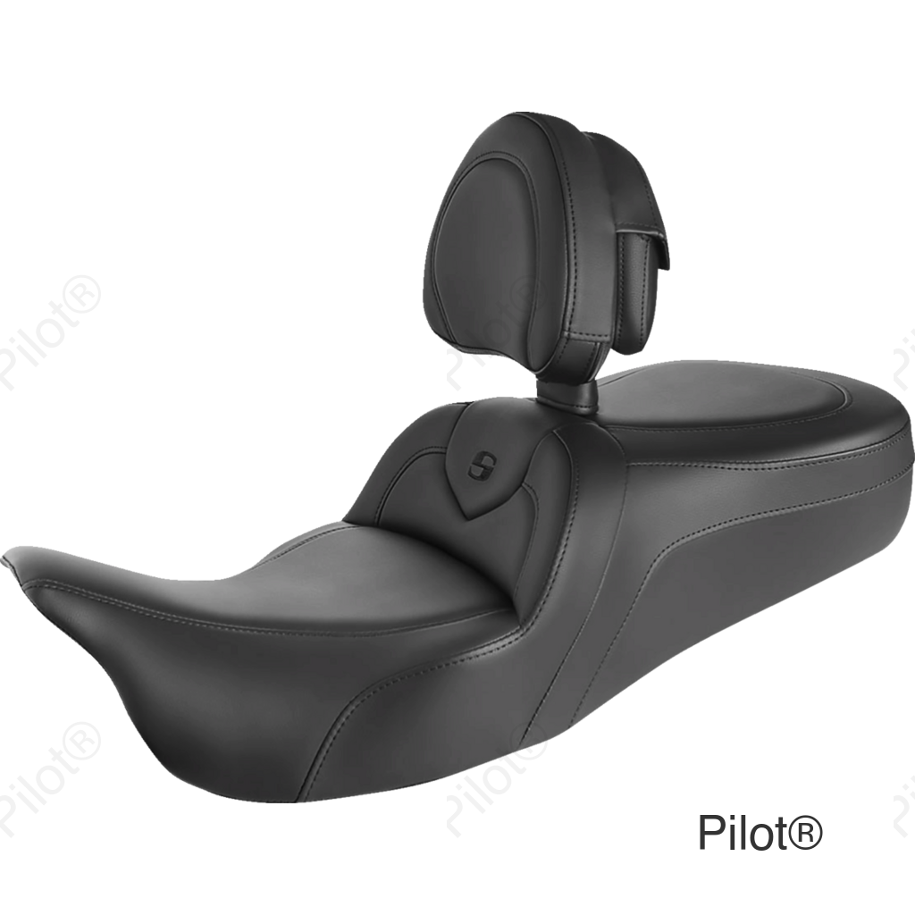 RoadSofa™ Seat - With Backrest - Black w/Black Stitching - Trikes