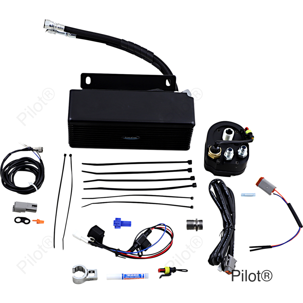 Below Regulator Mount Oil Cooler - Flat Black - Touring/Trike