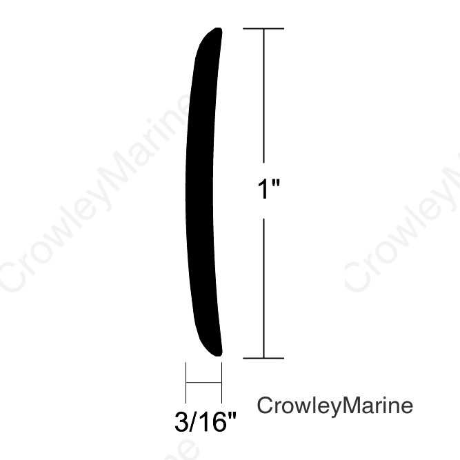 Taco A510106TAL12D Alum Rub Rail 1" x12' Cb