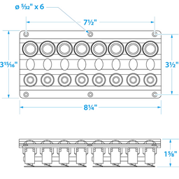 Seachoice LED 12V 8-Switch Distibution Panel, Pre-Wired, Boat Panel Mount thumbnail-2