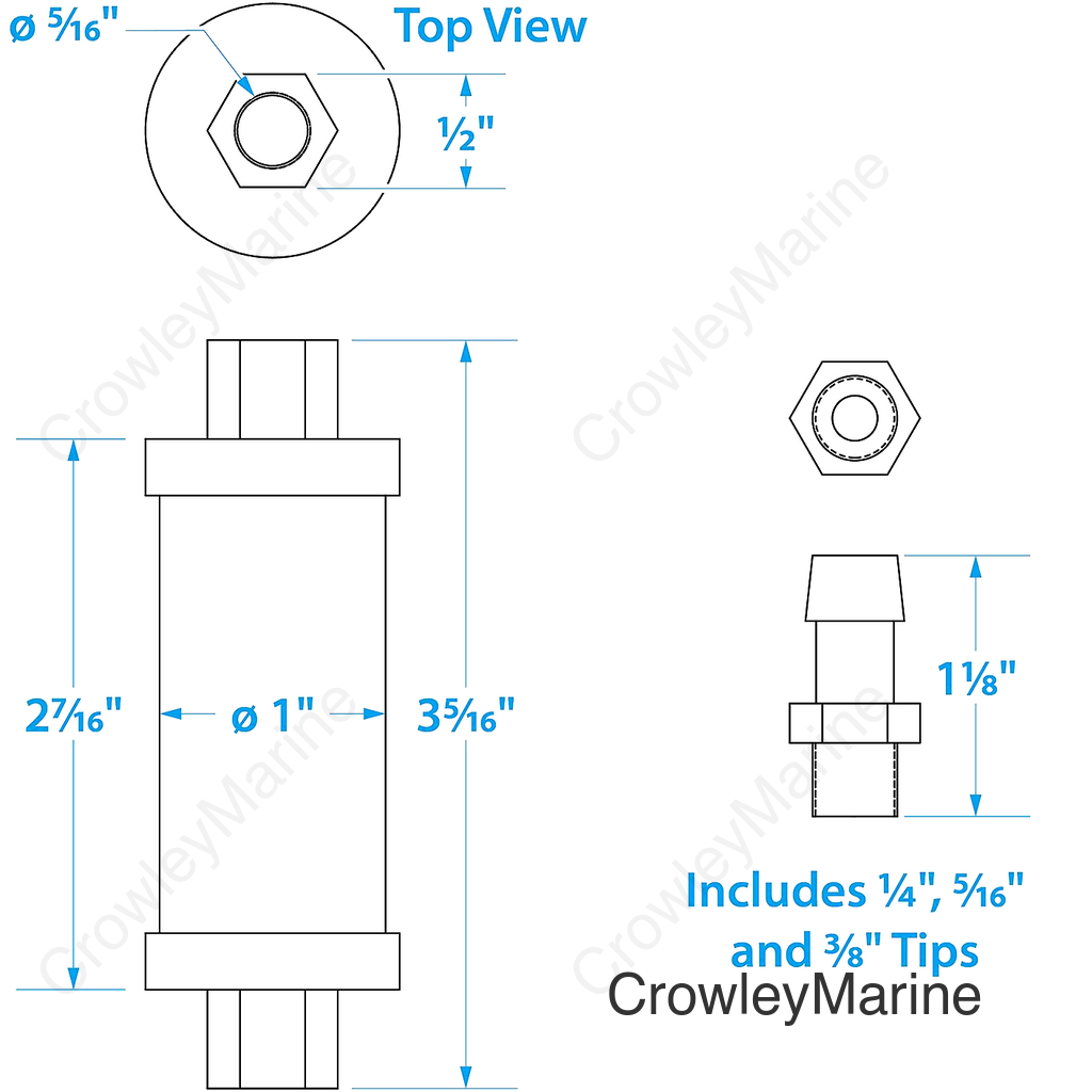 Seachoice in-Line Fuel Filter, Clear Body, Universal Fit