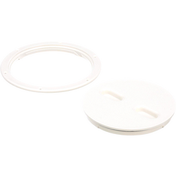 Seachoice Twist 'N' Lock Deck Plate, White Base and Lid, Up to 8-1/2 in. Diameter thumbnail-1