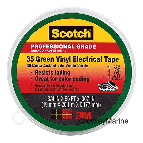 #35 Vinyl Elect Tape 3/4 Green