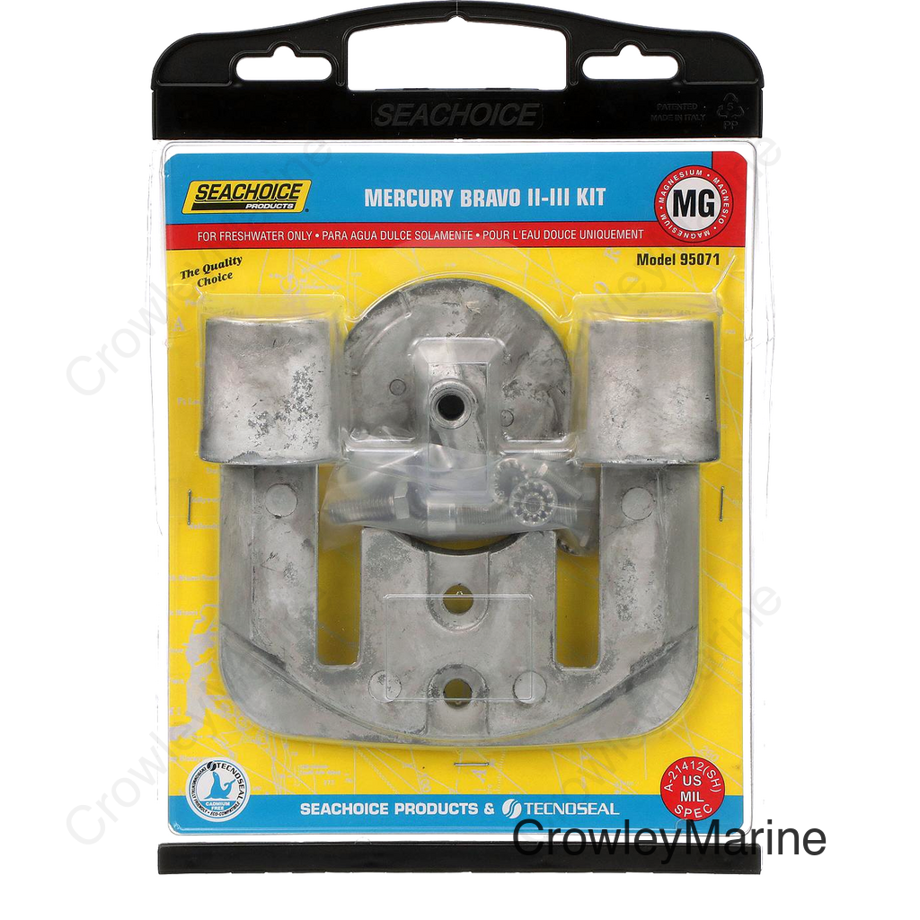 Seachoice Anode Kit, Mercruiser Bravo II(1989-Present)/III (1989-2003), Magnesium Fresh Water Use, Cadmium-Free, Environmentally Friendly