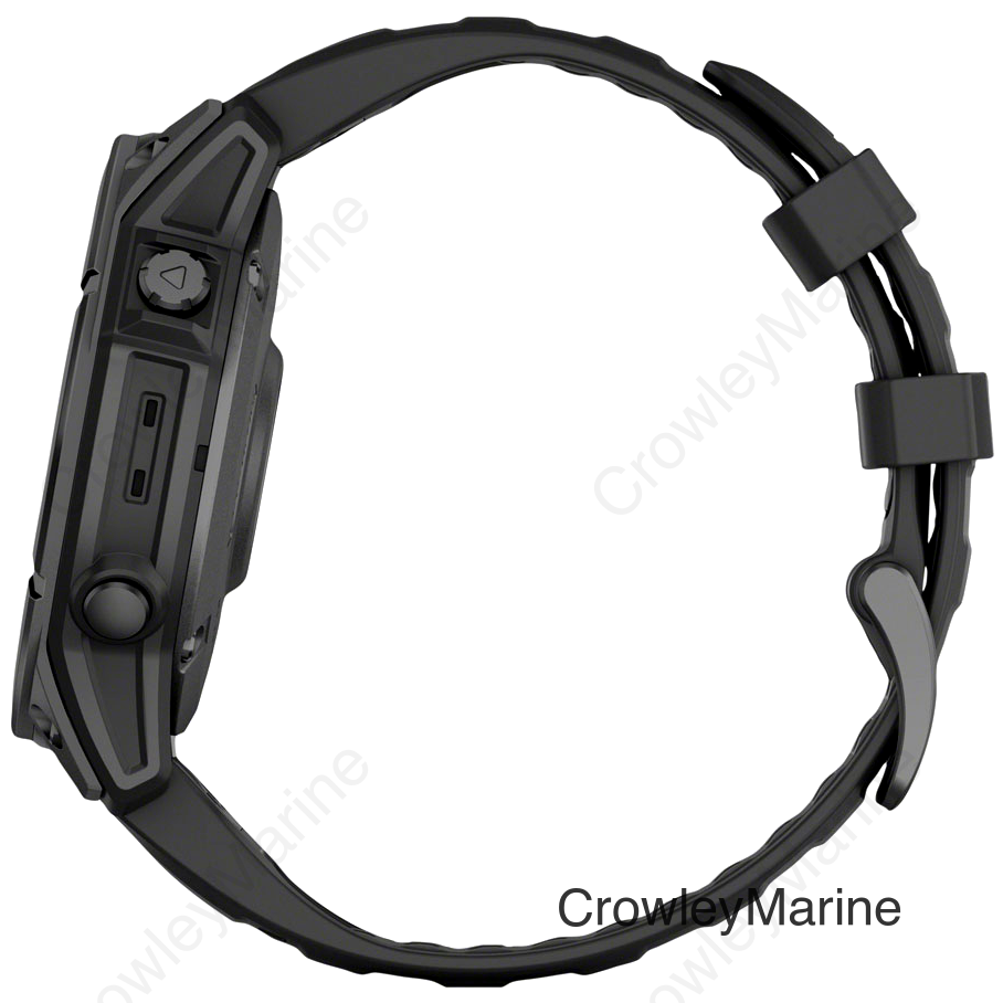 Garmin fenix E Smartwatch - 47mm AMOLED Slate Gray Steel with Black Silicone Band
