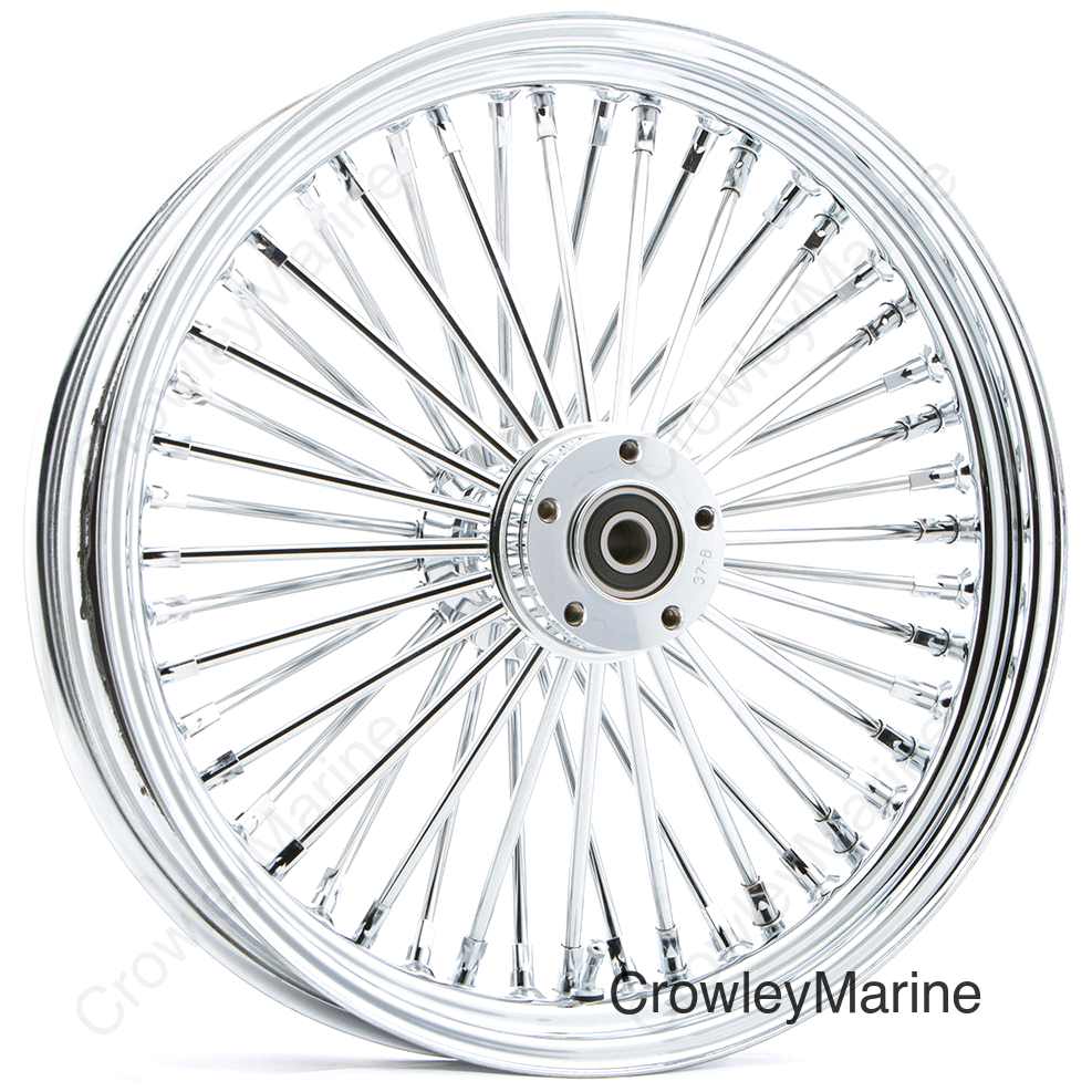 RR 48-SPK CHROME 16X5.5 WIDE-HUB 1" AXL 00 LTR