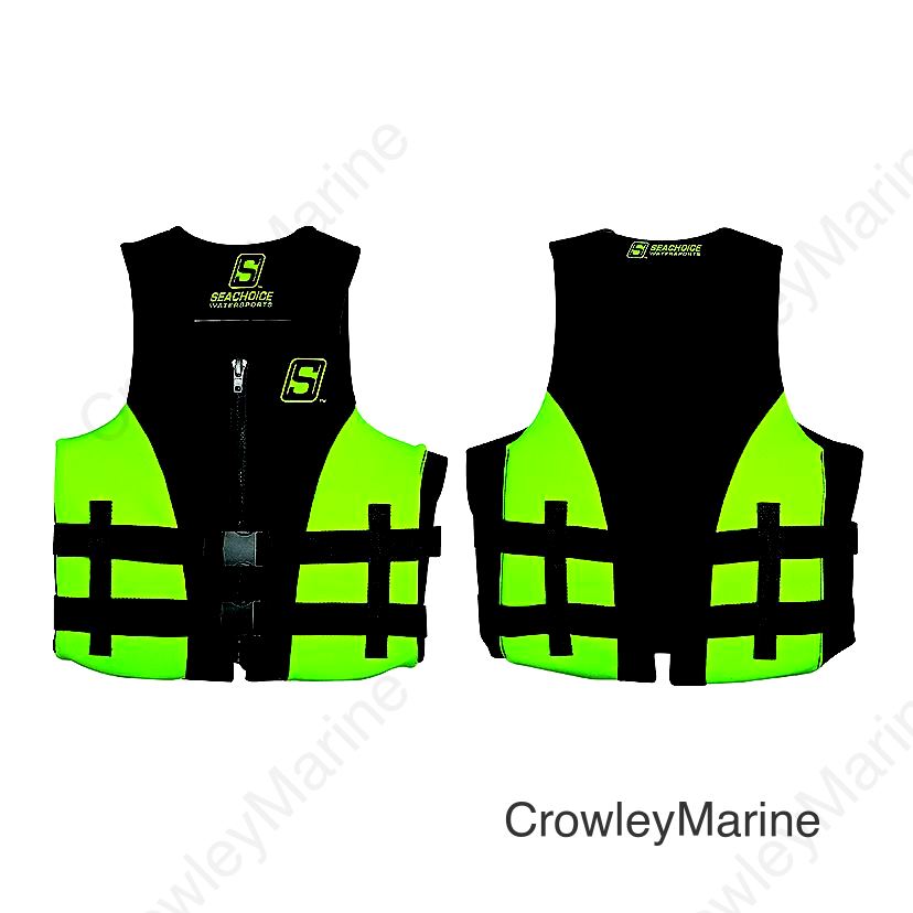 Seachoice Evoprene Multi-Sport Life Jacket - S - Green/Black, Fits Chest 30-33 in, USCG Level 70