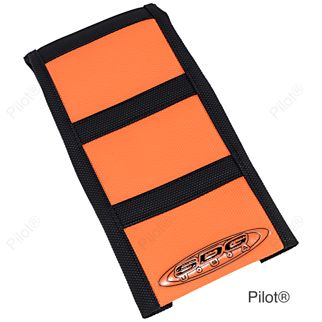 6-Ribbed Seat Cover - Black Ribs/Orange Top/Black Sides