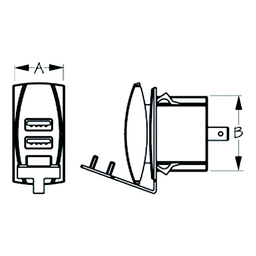 SeaDog 426520 Double USB 12V to 24V Input Rocker Switch Power Socket thumbnail-1