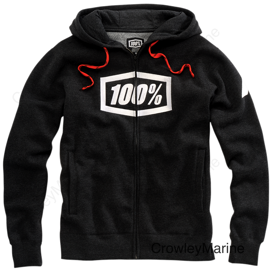 Syndicate Fleece Zip-Up Hoodie - Heather Black/White - Large