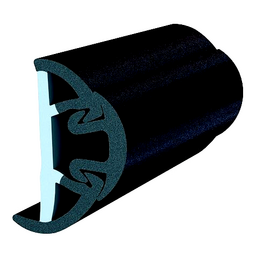 TACO V119993BBK802 Semi-Rigid SuproFlex Med.Rub Rail Kit w/Flexible Vinyl Overlay Insert, 2 x 1-1/4", Black thumbnail-2