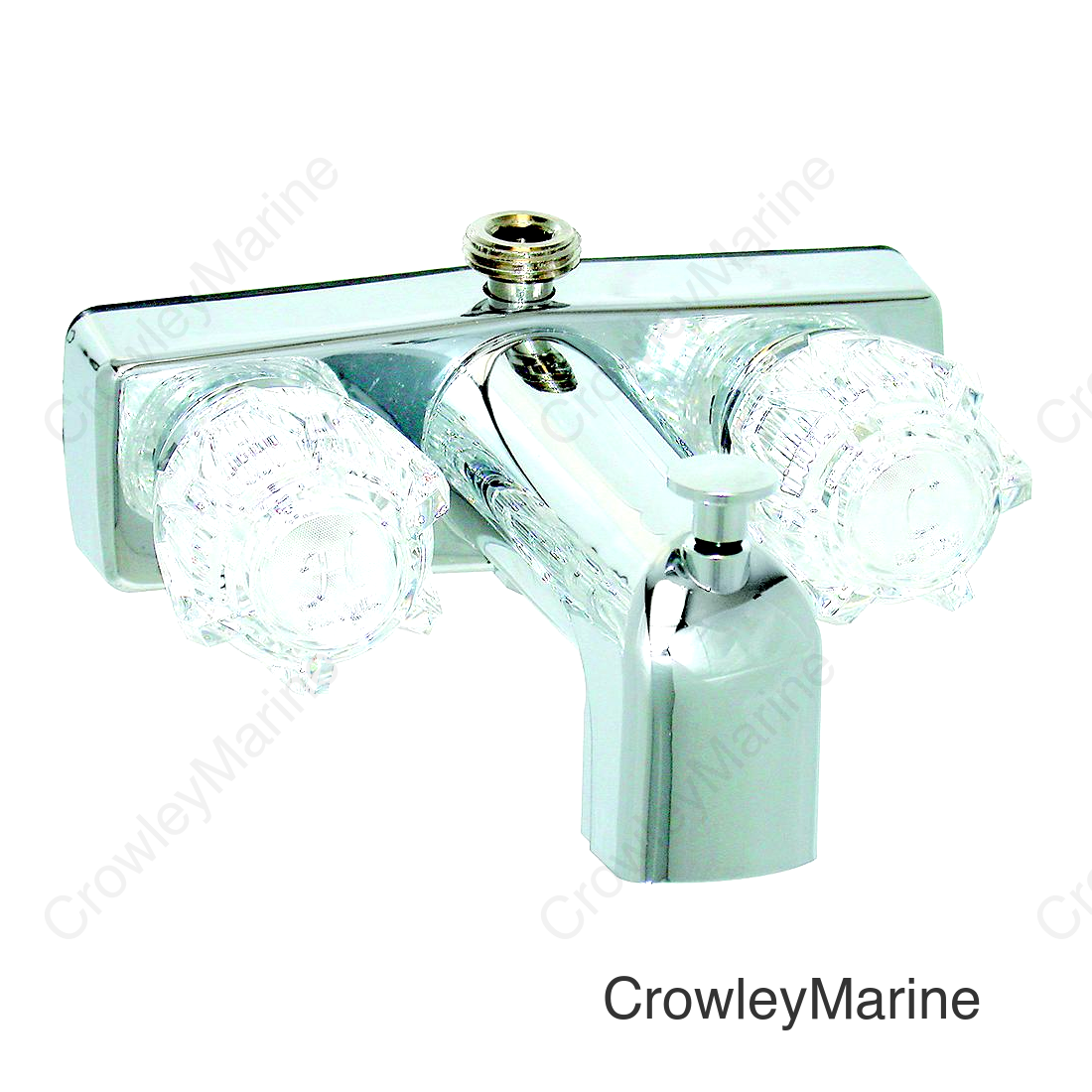 Valterra Phoenix PF213332 DuraPro Chrome Finish Two Handle RV Tub & Shower Diverter Faucet with Clear Acrylic Knobs