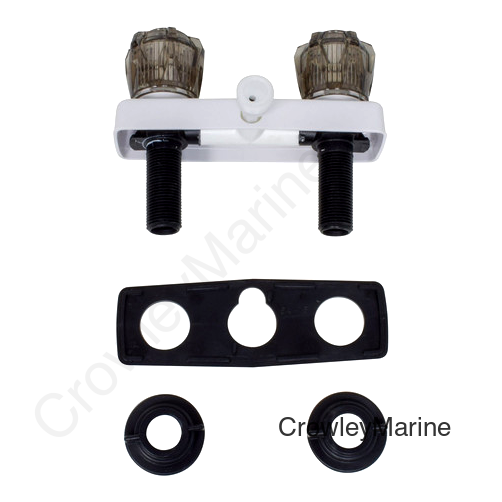 SHOWER VALVE W/VAC BRKR,4", 2 SMOKE KNOBS, BRASS (RV0000654)