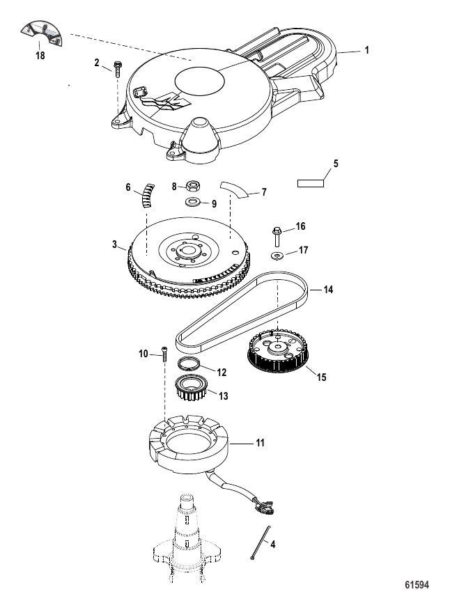 Serial Range Outboard 30 EFI (3 CYL.)(4-STROKE) - 1C456300 & Up - Flywheel