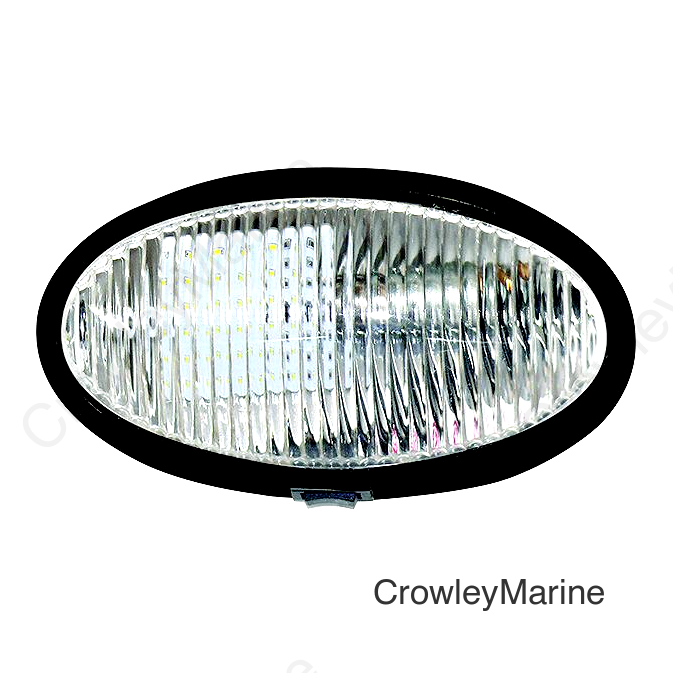 Valterra DG72408VP Oval LED Porch Light w/Switch, Black w/Clear Lens