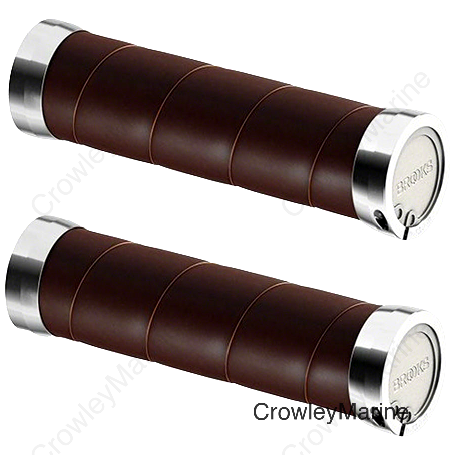 Brooks Slender Leather Grips - Brown 130/130mm