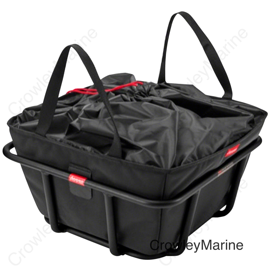 Benno City Front Basket Liner Bag - Drawstring Closure Black