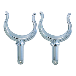 Ribbed Rowlock Horns, Chrome Plated, Pair