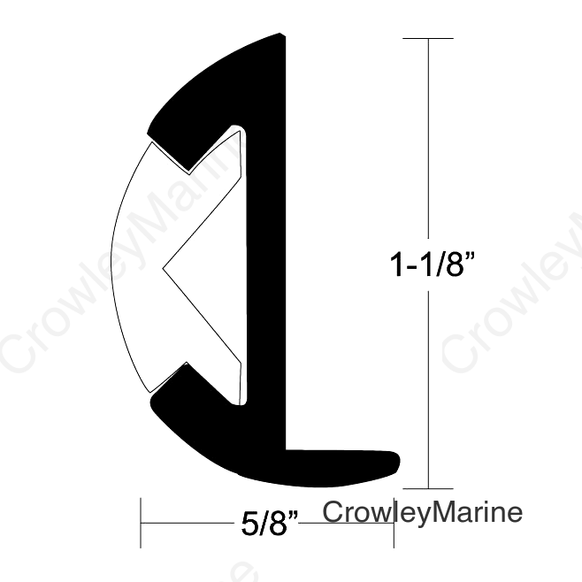 Rub Rail Alum. 1-1/8" x12' L