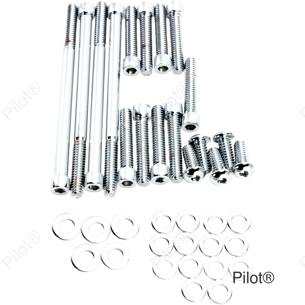 Bolt Kit - Primary/Derby Cover - Socket-Head - Chrome