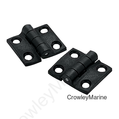 Seachoice Butt Hinge, 1-1/2" x1-3/8 Black Nylon , Pair