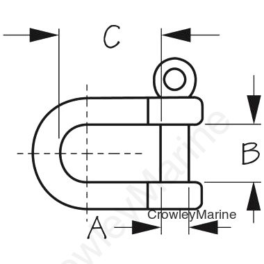 Stainless Steel 316 D SHACKLE 1/2" (147112)