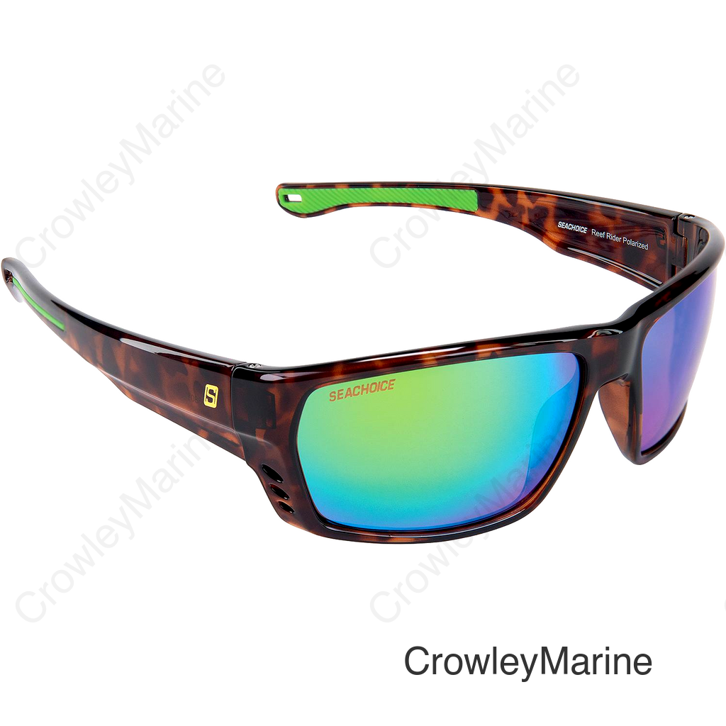 Seachoice 98801 "Reef Rider" Polarized Sunglasses, Frame: Tortoise , Lens: Green Mirror