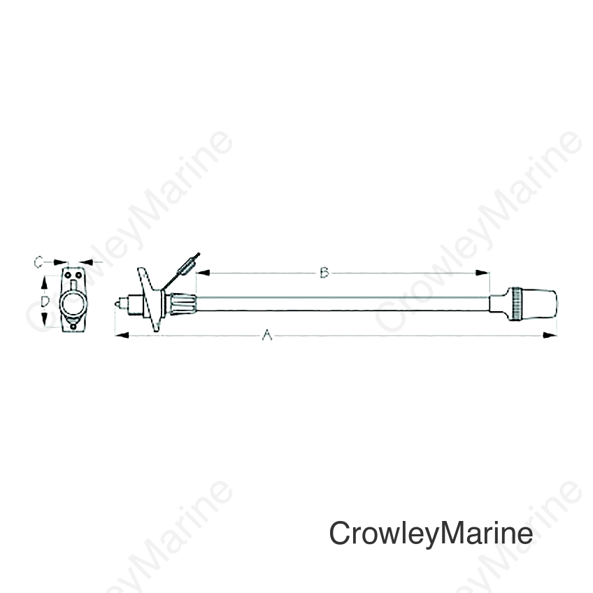 Sea-Dog 4001121 Removable All Around Light, A: 24-7/8" , B:16-1/2", C:5/8", D:2-7/8",12V, #8 FH