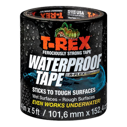 Shurtape 285987 T-Rex® Waterproof Repair Tape, 4" W x 5' L, Black