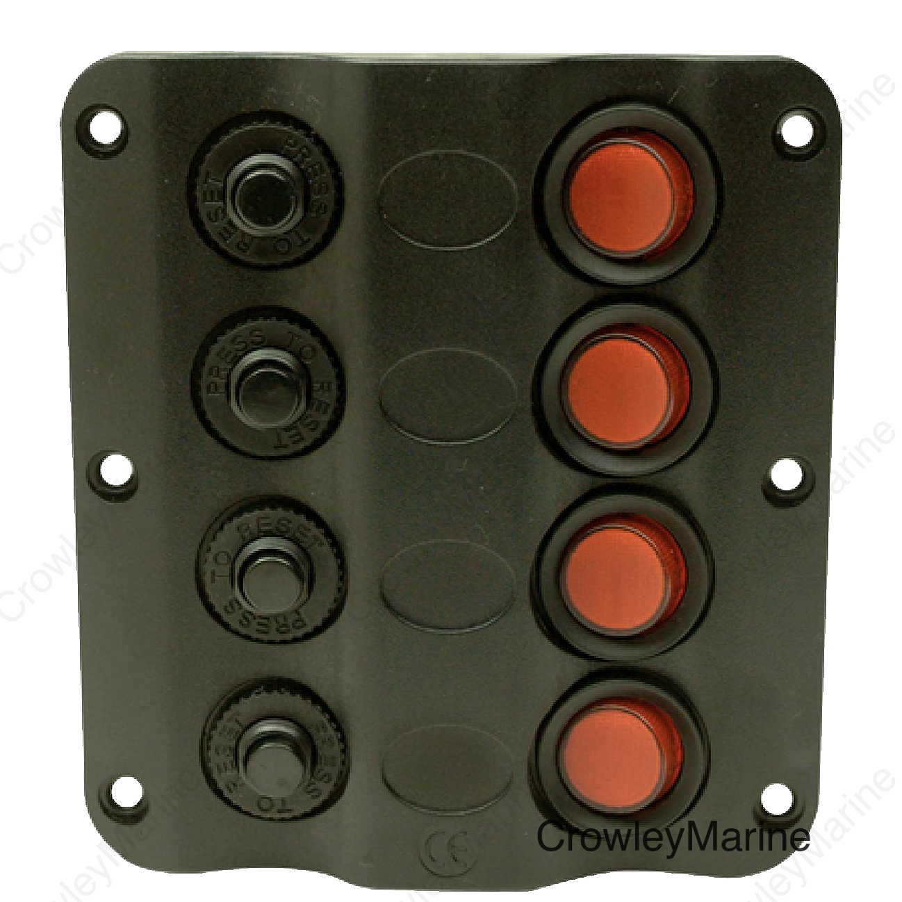 Seachoice LED 12V 4-Switch Distibution Panel, Pre-Wired, Boat Panel Mount