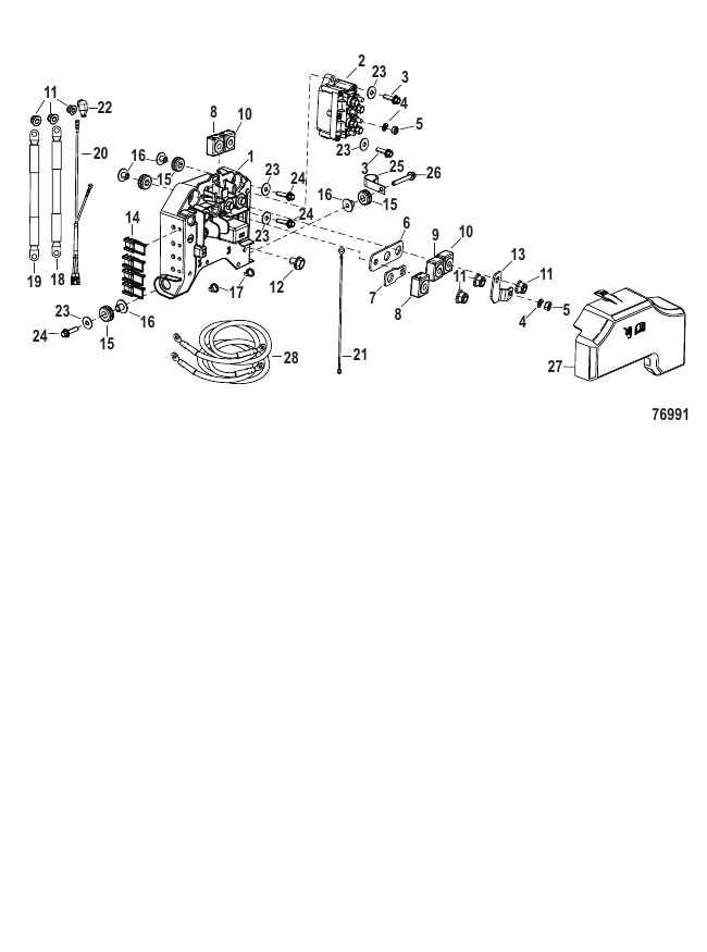 Serial Range Outboard 500 SeaPro (4-STROKE)(7.6L)(V12) - 3B060047 & Up - Electrical Plate Assembly