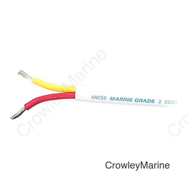 Ancor Marine Grade 124710 Tinned Duplex Safety Cable Red and Yellow With White Jacket, 16/2 Flat, 100'
