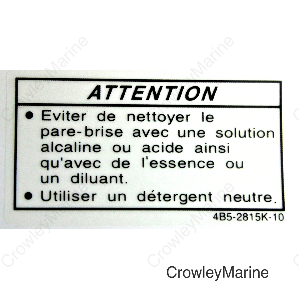 Windshield Notice Label