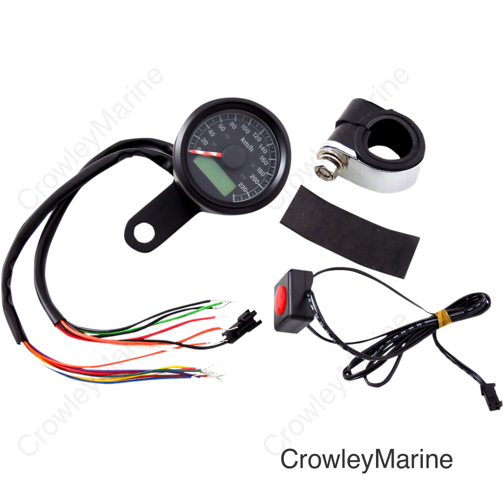SPEEDO W/4LTS KPH BLK/BLK