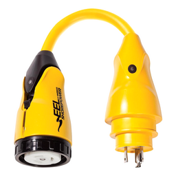 Marinco P30-503 EEL Pigtail Adapter Dock Side Male 30A 125V Locking to Boat Side Female 50A 125V Locking With Sealing Collar System thumbnail-1