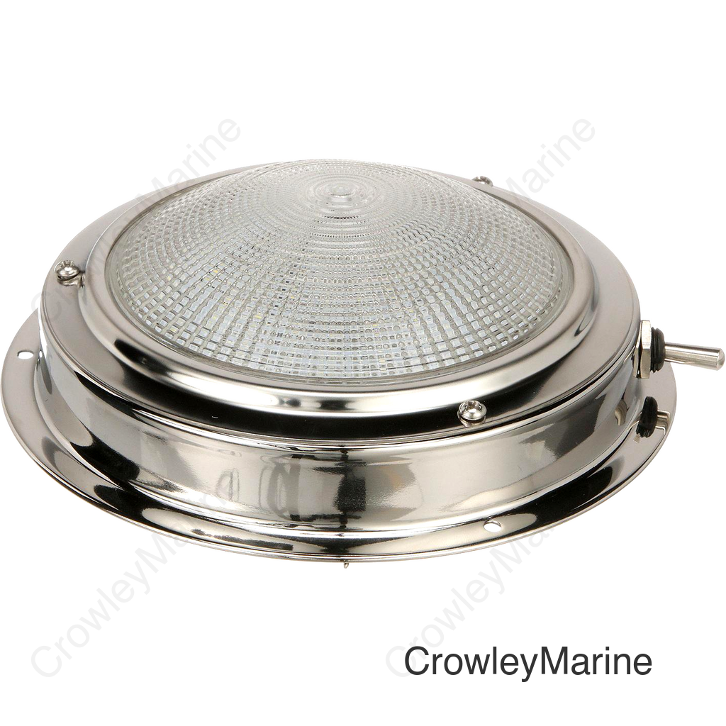 Seachoice LED Surface-Mount Dome Light, Bright White, Stainless Steel Flange, 5 in. Diameter