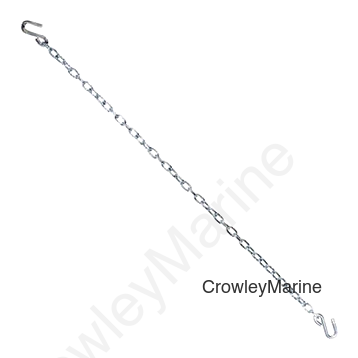 Trailer Chain Assembly, Grade 30, 3/16"x 48" Long, Two 3/8" S-Hooks, 2K (393400)