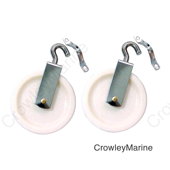 Seachoice Tiller Rope Pulleys, Stainless Steel and Plastic, Pack of 2