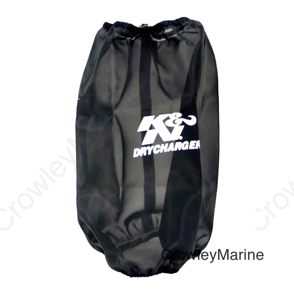 K&N 6.625in Base ID / 5.25in Top ID / 9.5in H Round Tapered Black DryCharger Air Filter Wrap